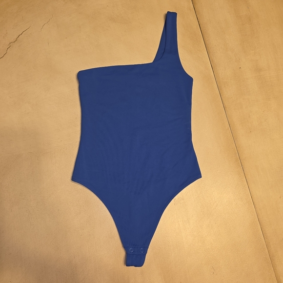 Babaton Royal Blue One-Shoulder Bodysuit - Picture 2 of 6
